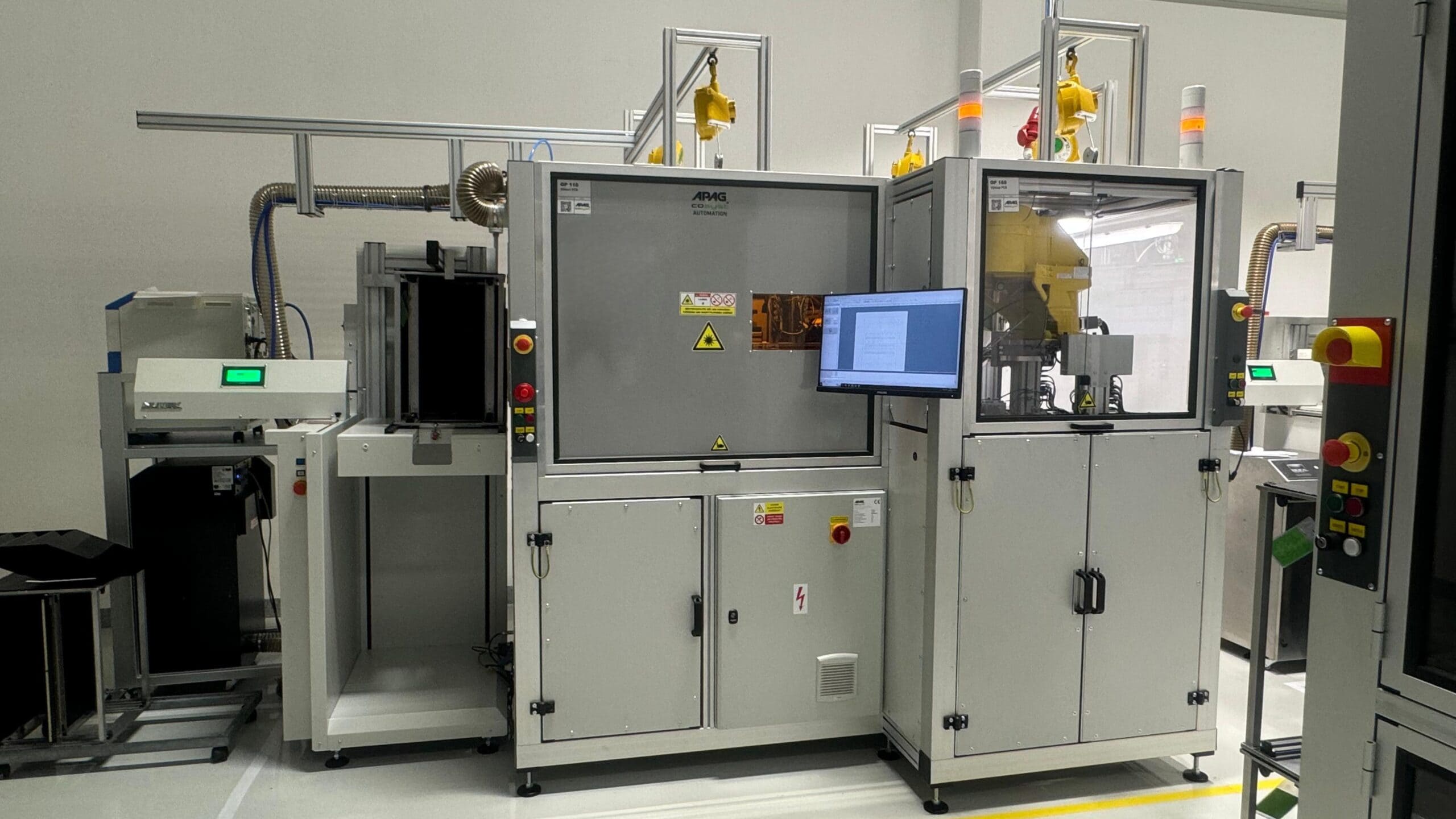 Laser cutting and test line